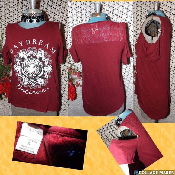 Freeze Tops - FREEZE Maroon Top Open Shoulder